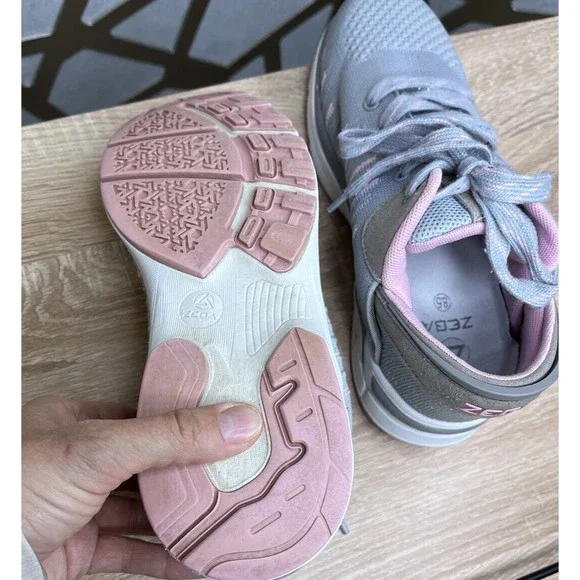 Zeba Walking Shoes Sneakers Womens Size 8.5 Gray Rose Pink Comfort - Picture 9 of 12